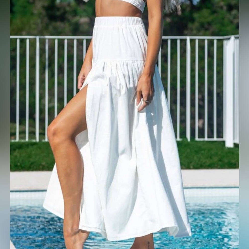 Beginning Boutique Tiered Maxi Skirt Set for Resort Wear